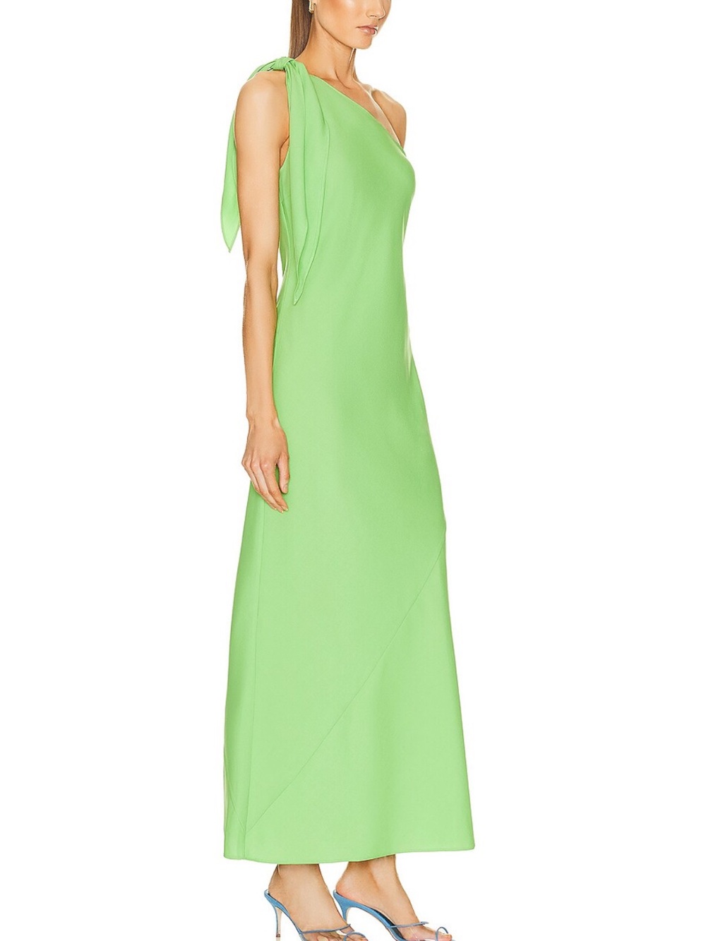 Cult Gaia Kamila Dress - One-Shoulder Lime Green Evening Gown (Small) - Picture 2 of 3